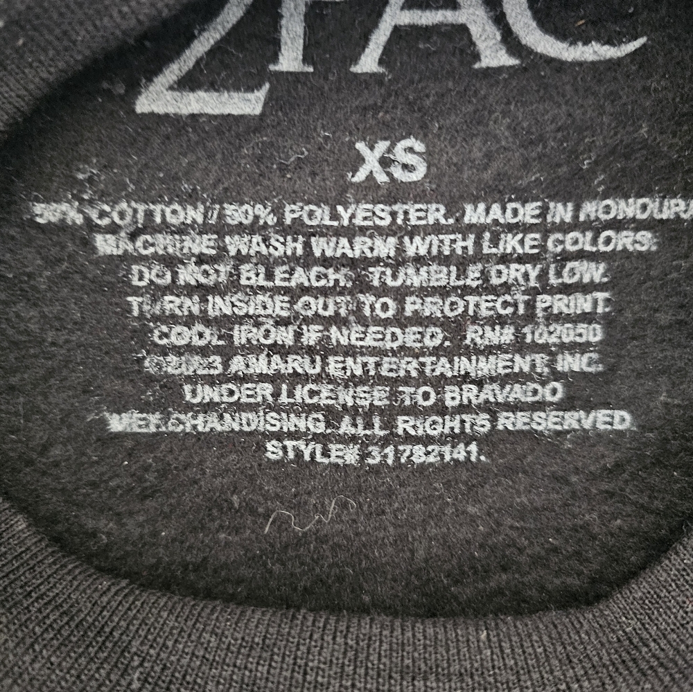 2PAC Women's Black Jersey Size Extra Small - Picture 8 of 8